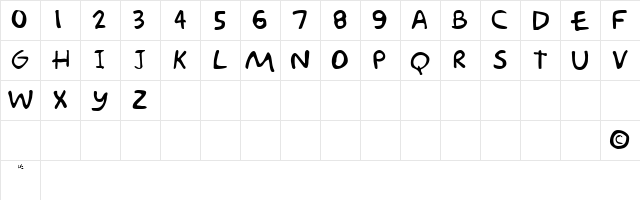 Groening Plain  glyph index