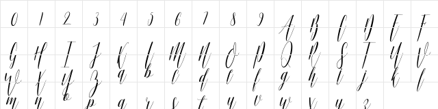 Ellisa Regular  glyph index