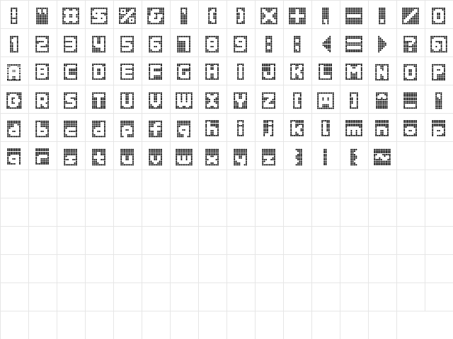 MW POLKA2 Regular  glyph index