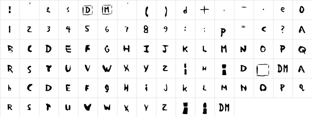 Devotion Regular  glyph index