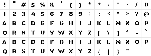 a Area Stencil Regular  glyph index
