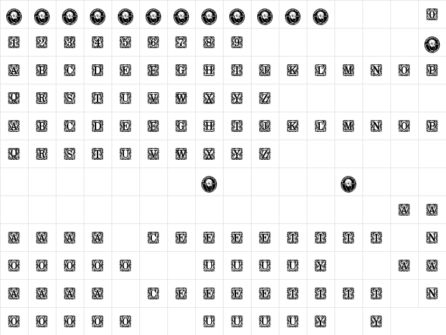 Fine Books Regular  glyph index