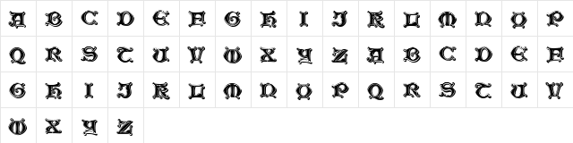 Dublin Regular  glyph index