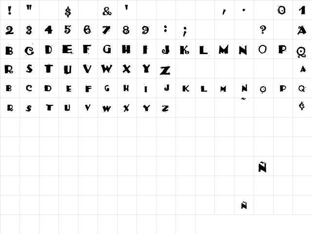 Taco Salad Regular  glyph index