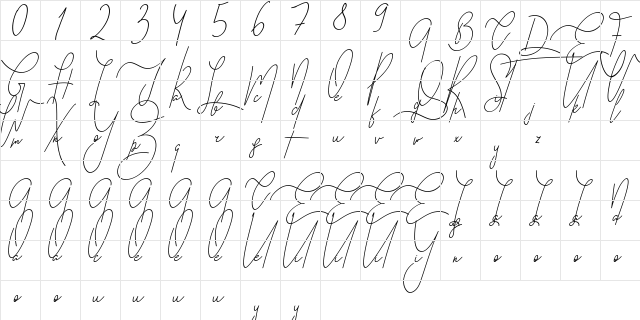 GoodWish Italic  glyph index