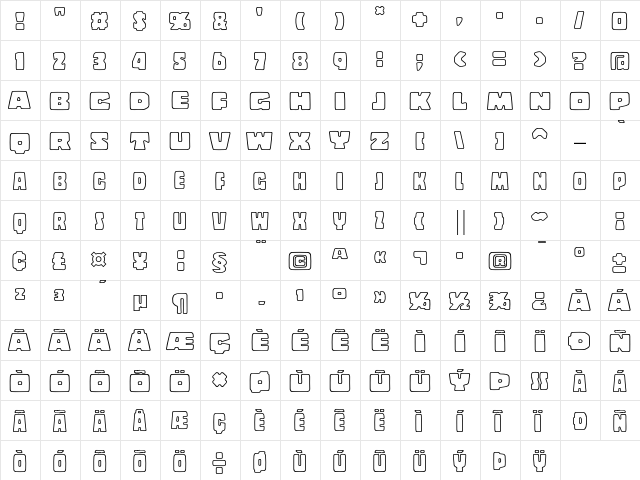 Copal Std Outline  glyph index