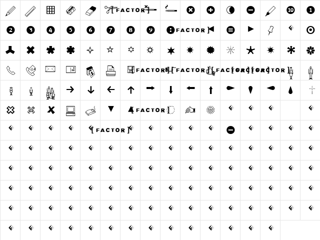 Dingbests-Regular Regular  glyph index