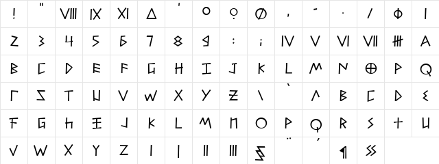 Alfabetix Regular  glyph index