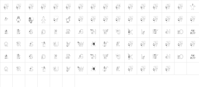 FL Sesame Street Regular  glyph index