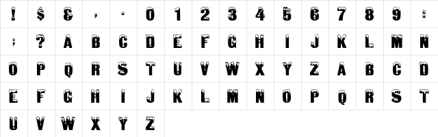 Snowecaps Regular  glyph index