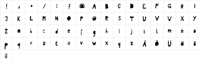 RvD_PATTERSON Regular  glyph index