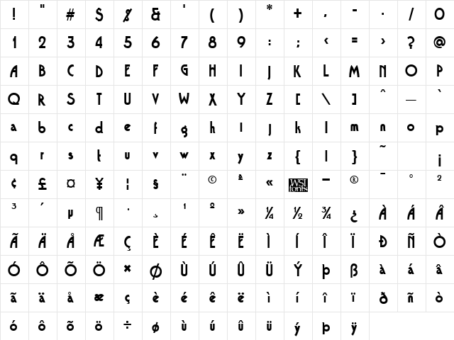 Tango normal  glyph index