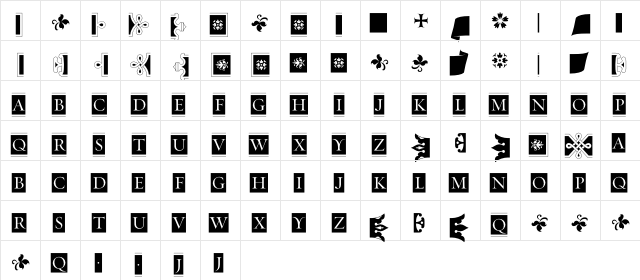 RequiemOrnaments HTF-Display  glyph index