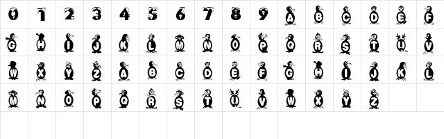 FlyingPenguin Regular  glyph index