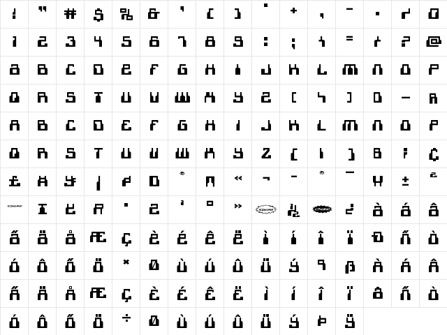 1968 Odyssey Expanded Expanded  glyph index