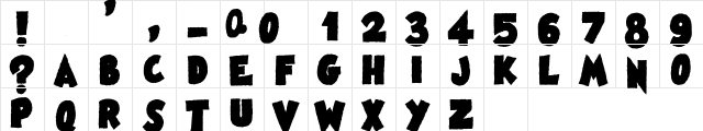 Famous Oldies Black Regular  glyph index