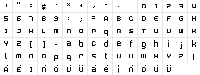 RNS  SERIAL Regular  glyph index