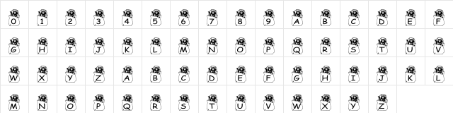 pf_bag3 Regular  glyph index