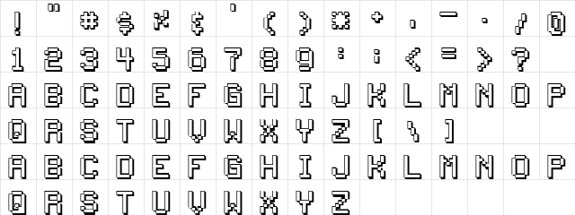 freebee Regular  glyph index