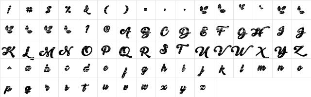 My Yanda Regular  glyph index