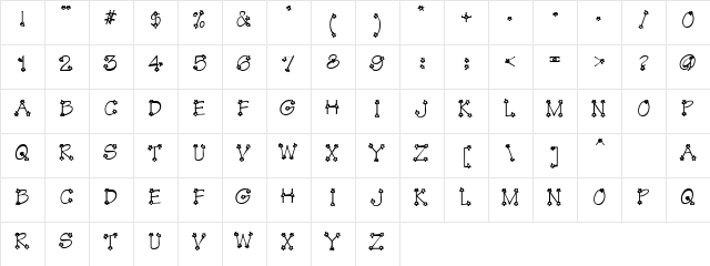 KR Flower Power Regular  glyph index