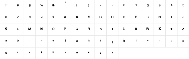 Projector Regular  glyph index