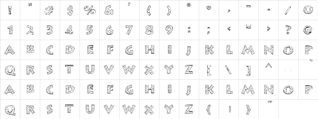 Korea Regular  glyph index