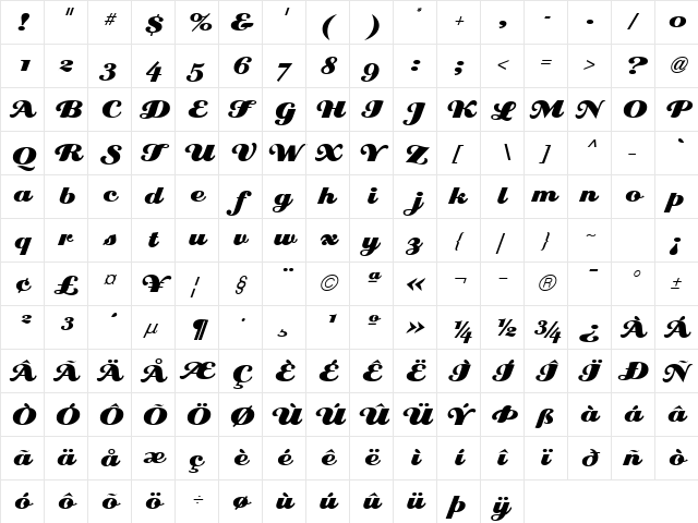 Eclat ICG Alt  glyph index