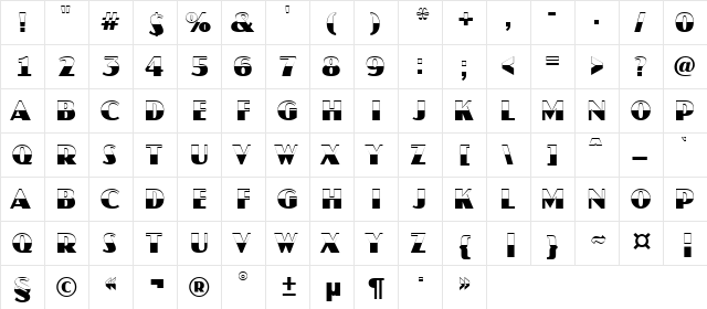 a_JasperTitulB&W Regular  glyph index