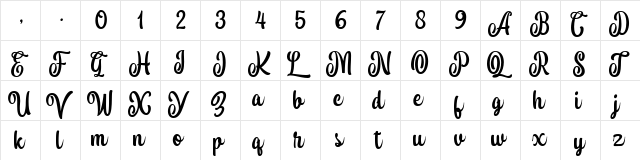 Arucard Regular  glyph index