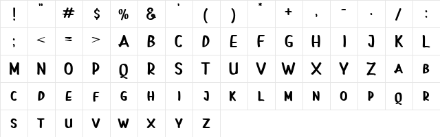 PAINTLOVA V2 - Demo Regular  glyph index