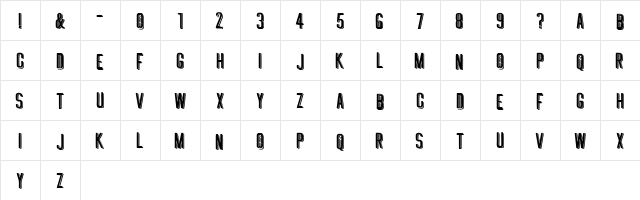 GREETHING BLOCK SHADOW LINE Regular  glyph index