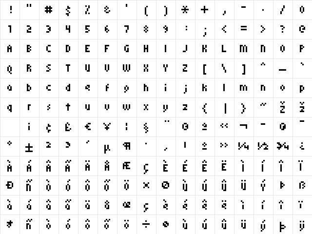 kroeger 05_57 Regular  glyph index