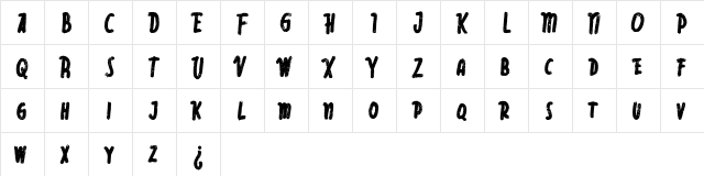 Rebelia FREE Regular  glyph index