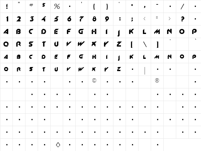 Space 3 Regular  glyph index