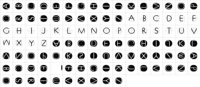 XperimentypoFS Regular  glyph index
