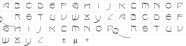 Benjamin Regular  glyph index