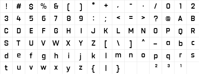 Revx Neue Demo SemBd Regular  glyph index