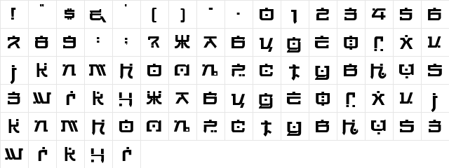 X_Hiroshima Heavy  glyph index