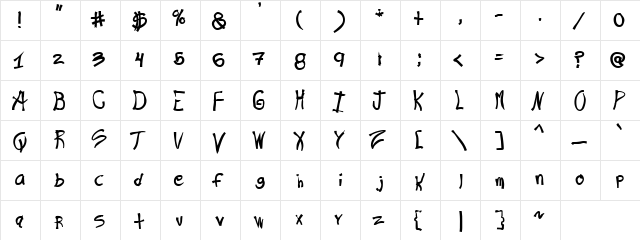 Ra's Hand Regular  glyph index