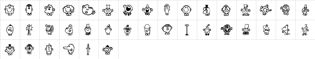 New Regular  glyph index