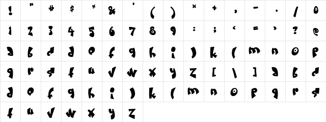 Doodle Cream and sugar Regular  glyph index