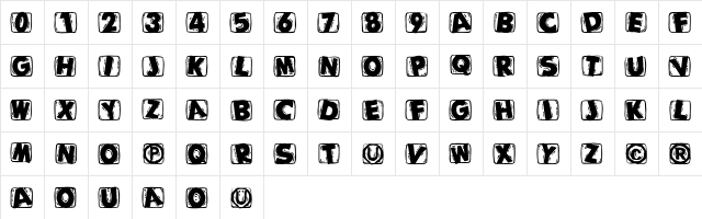WoodcuttedCapsBlack Regular  glyph index