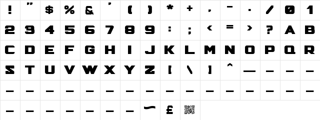 Hunter Squared Regular  glyph index