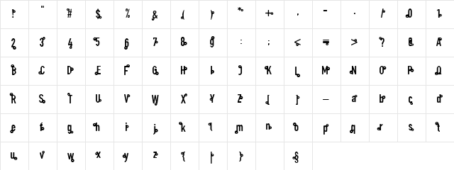 mole Regular  glyph index