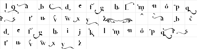 Cafe Lounge 19 Regular  glyph index