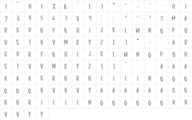 FB-MommaHero2 Regular  glyph index