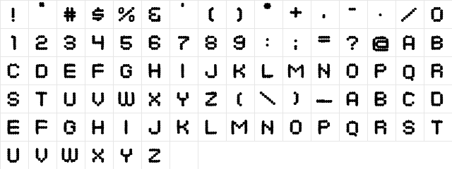Dots All For Now Dirty JL Regular  glyph index
