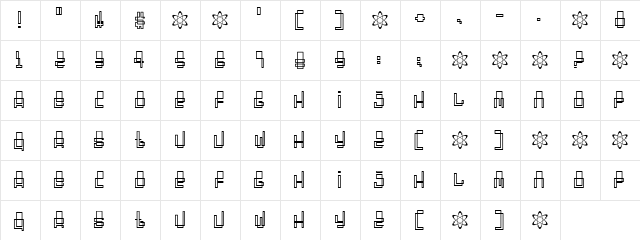 Oddessey 3000 Regular  glyph index