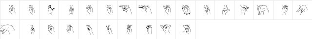 FingerSigning Regular  glyph index